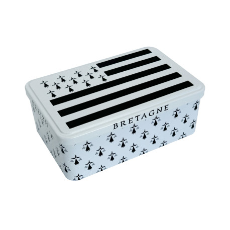 Palets Nature - Boîte métal décor drapeau breton 