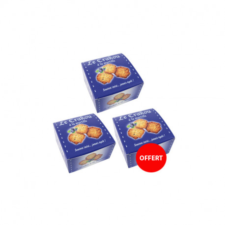 2 boîtes de crakou myrtille achetées, la 3ème offerte