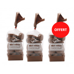 2 sachets mini sablés chocolat achetés, le 3ème OFFERT
